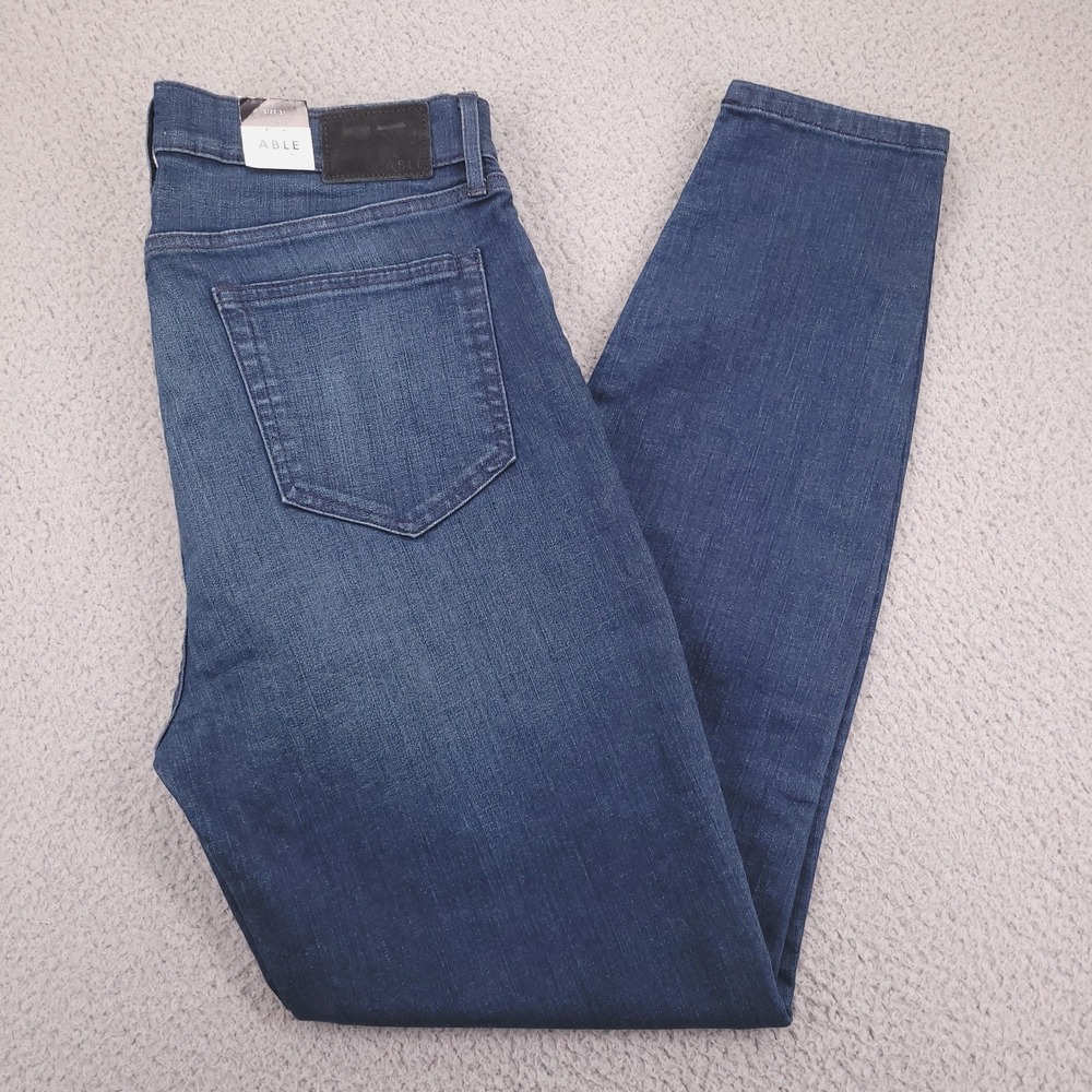 ABLE Jeans Size 31 High Rise Super Skinny Maite Wash Stretch Denim NEW